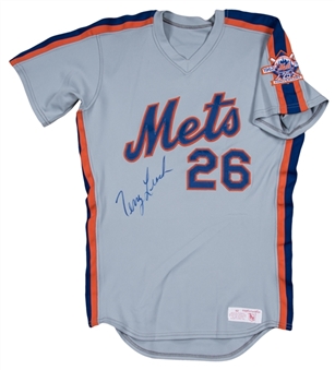 1986 Terry Leach Game Used and Signed New York Mets Road Jersey (JSA)